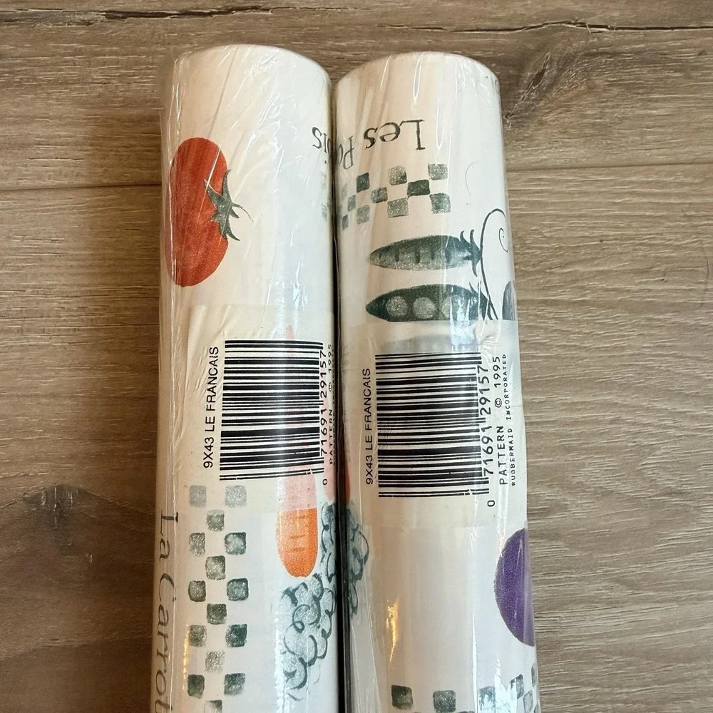 Rubbermaid Contact Paper 1994 -3 Yards Vintage NOS 2 Rolls Vegetables French